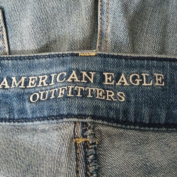 American Eagle Jeans Size 14 Artist Stretch Flare Leg Low Rise Distressed 2013 - Picture 7 of 10